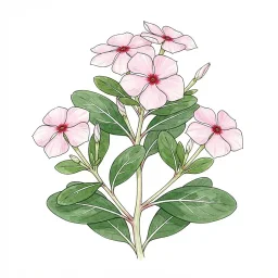 ニチニチソウのイラスト