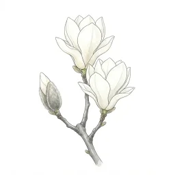 ハクモクレンのイラスト