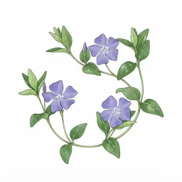 ツルニチニチソウのイラスト